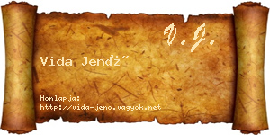 Vida Jenő névjegykártya